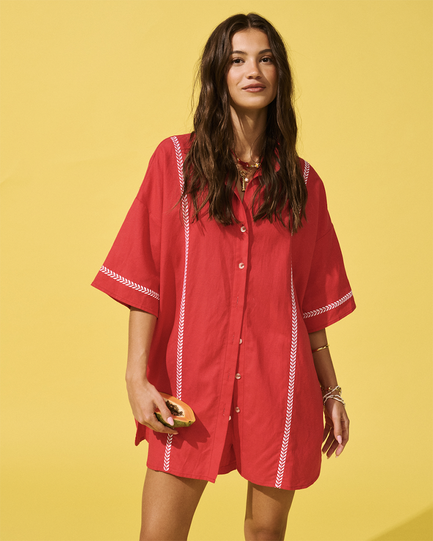 Casey Shirt Dress Mandarin
