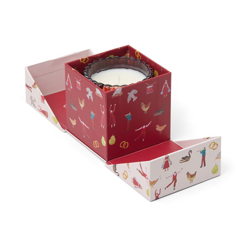 Holiday Merry Box Winter Berry Red Glass Candle