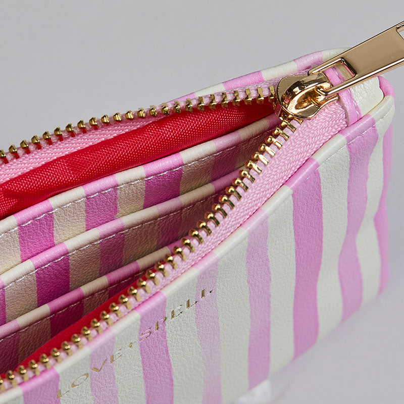 Mini Pouch/Coin Purse Pink Stripe