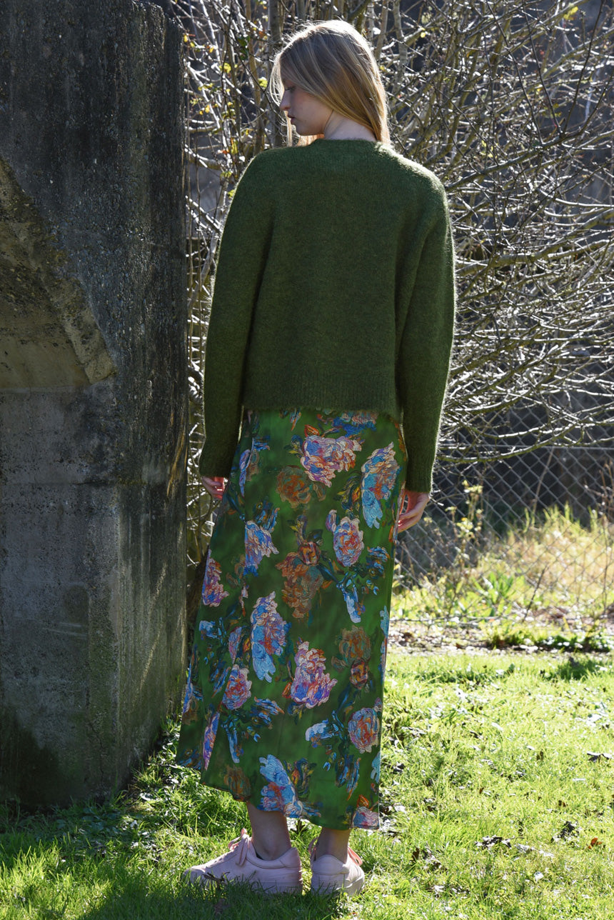 Bias The Way Skirt Brush Strokes Green