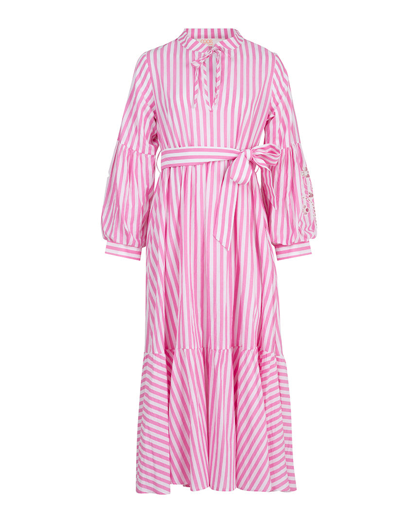 Cut It Out Dress Pink + White