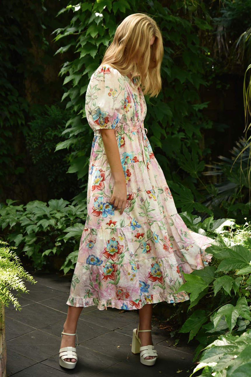 Ruche Around Dress Pink