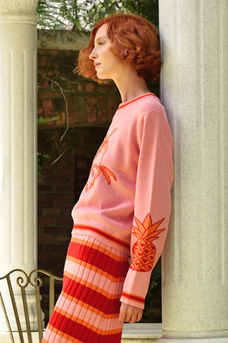 Palm Before The Storm Sweater Pink