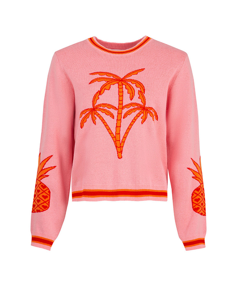Palm Before The Storm Sweater Pink