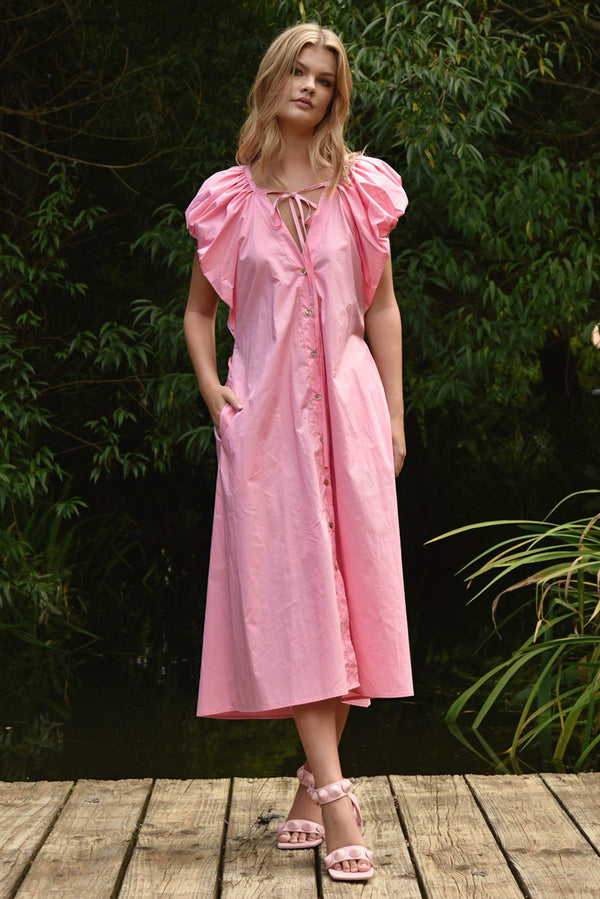 Gather This Dress Pink