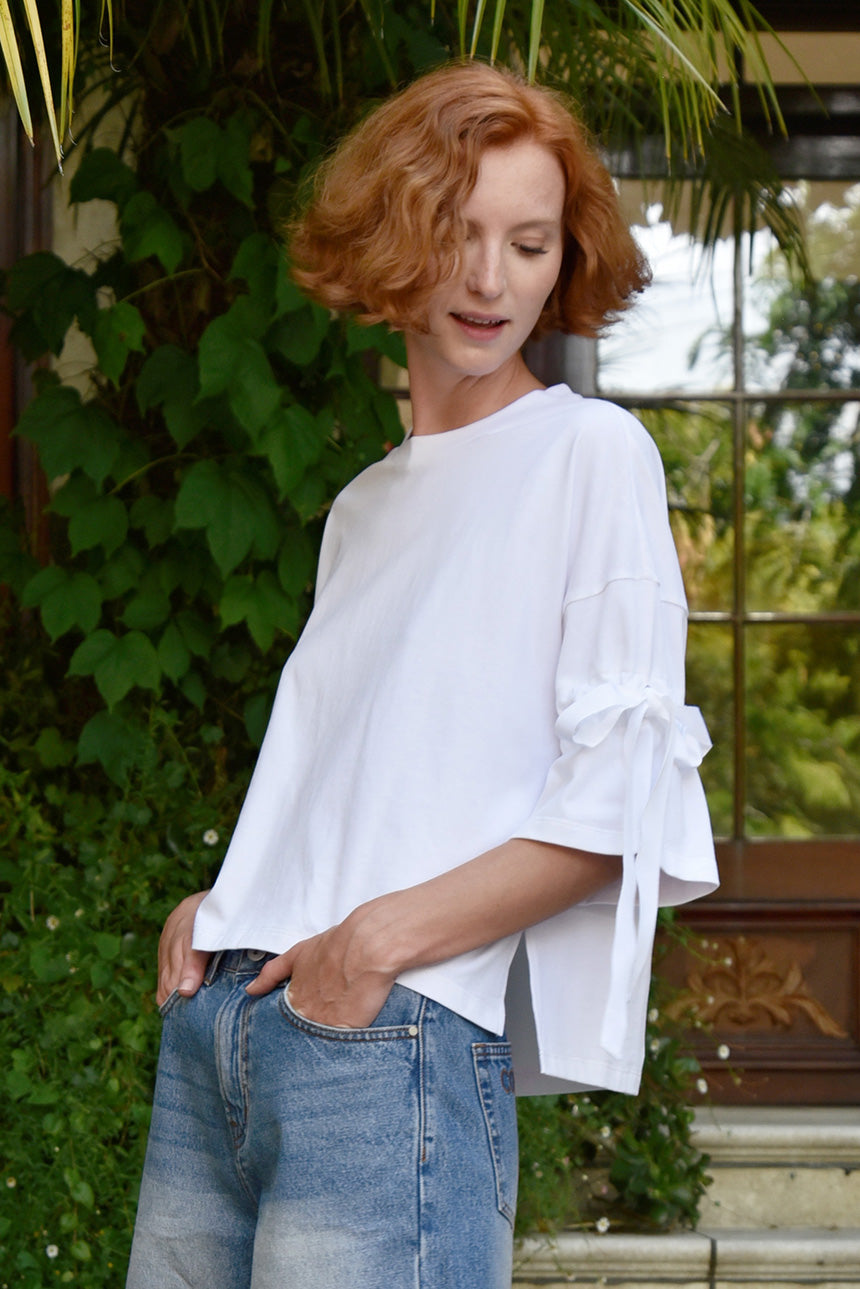 Tied Up All Day T-Shirt White