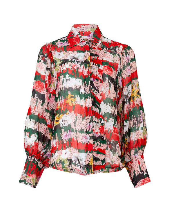 Collar Sign Shirt Red & Green