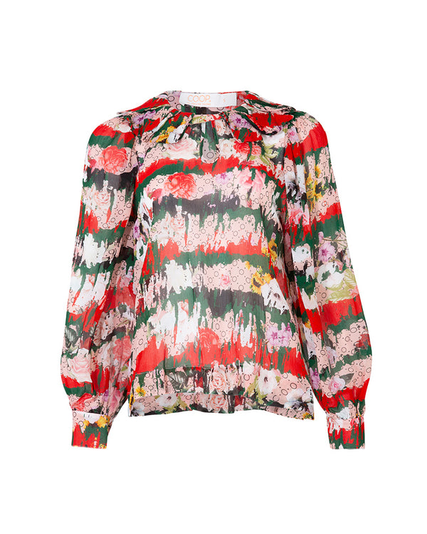 Truffle Ruffle Top Red & Green
