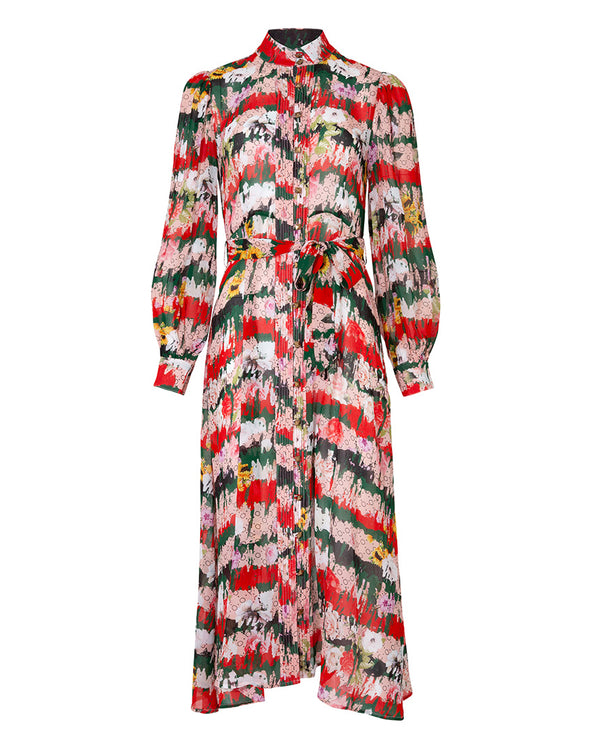 Tucker Up Dress Red & Green