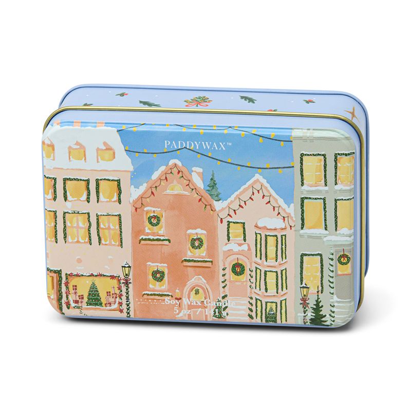 Christmas Village Gingerbread Tin Candle