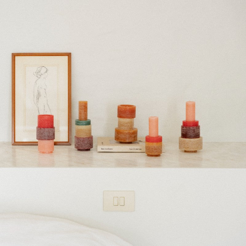 Candl Stack 03 Burgundy