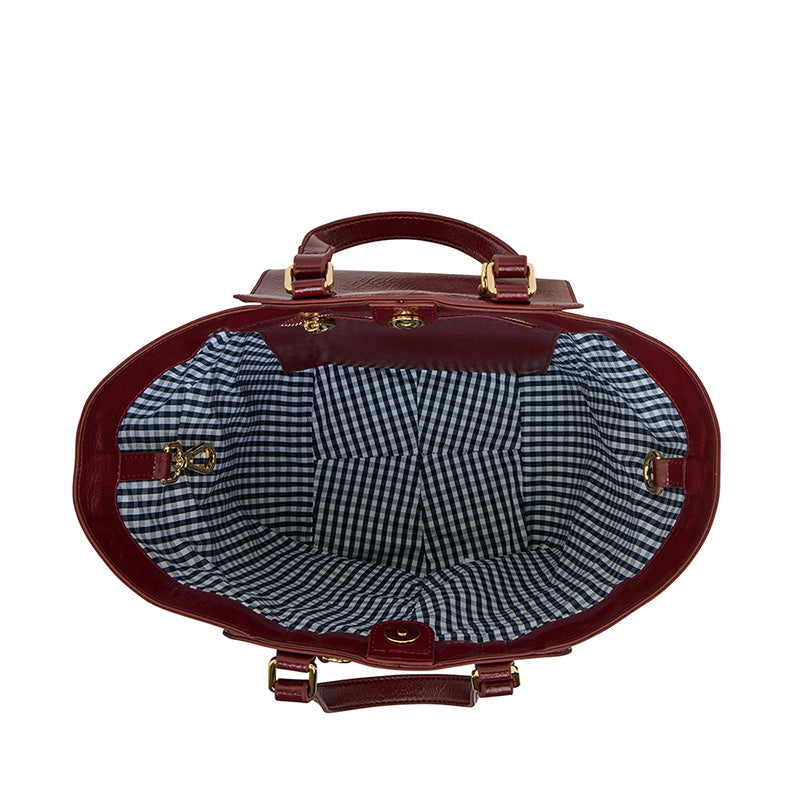 Carnegie Tote Bag Burgundy/Coco