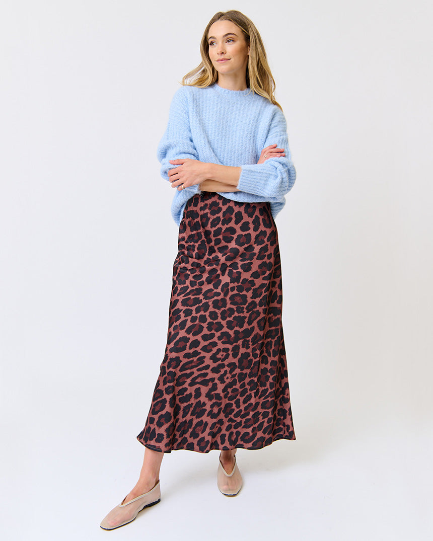Millie Slip Skirt Coco Leopard