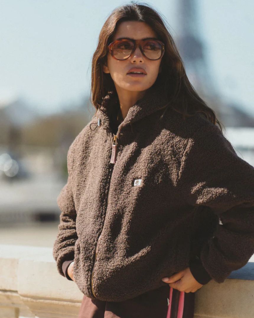 Sherpa Hooded Jacket Dark Chocolate