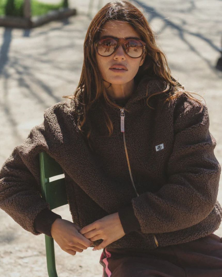 Sherpa Hooded Jacket Dark Chocolate