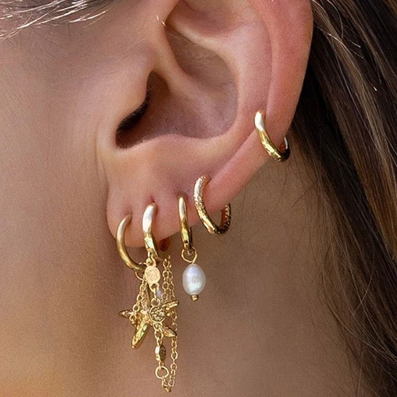 Cordelia Pearl Earrings Gold