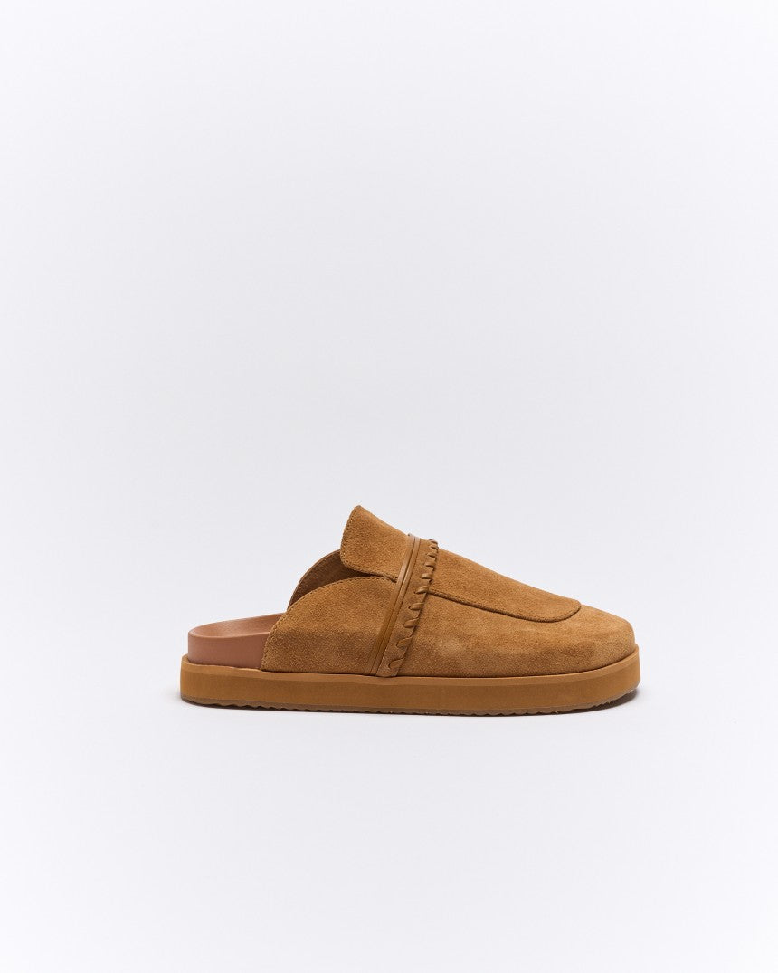 Della Leather Mule Tan Suede