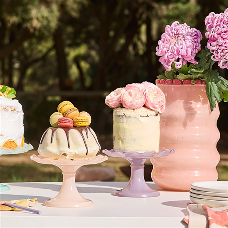 Ruffle Cake Stand Pink Salt 26cm