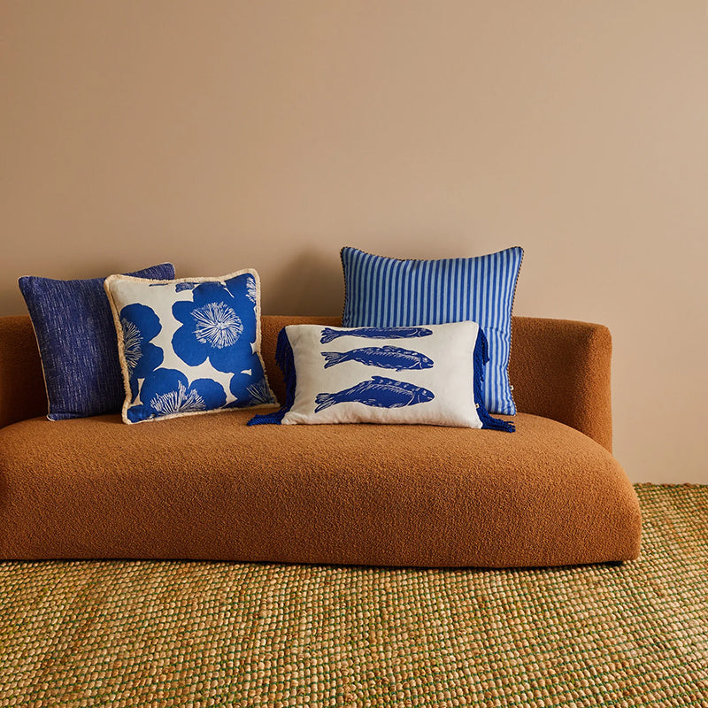 Sardines Blue Cushion 60x40cm