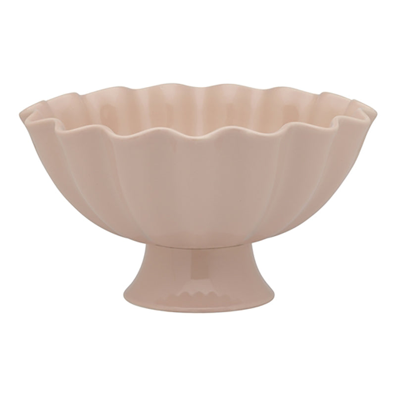 Ruffle Footed Bowl Pink Salt 24cm