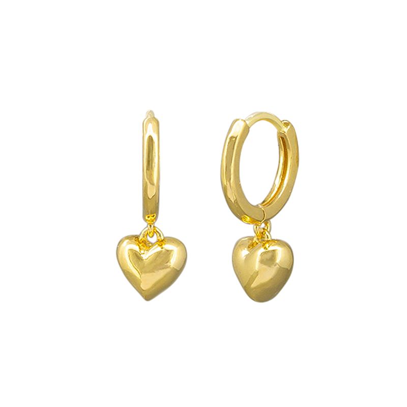 Mini Heart Huggie Gold Earrings