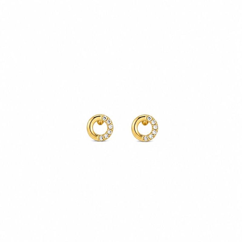 Alba Round Gold Stud Earrings