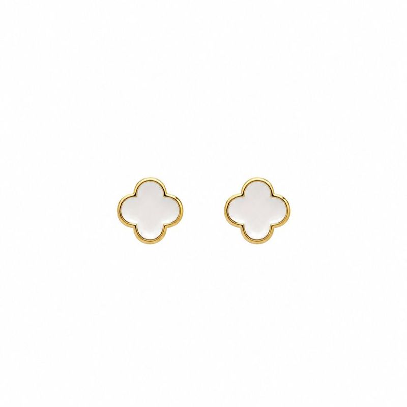 Felice White Resin Stud Earrings