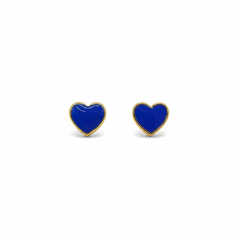 Sweet Heart Blue Resin Stud Earrings