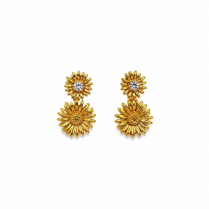 Dixie Flower Gold Stud Earrings
