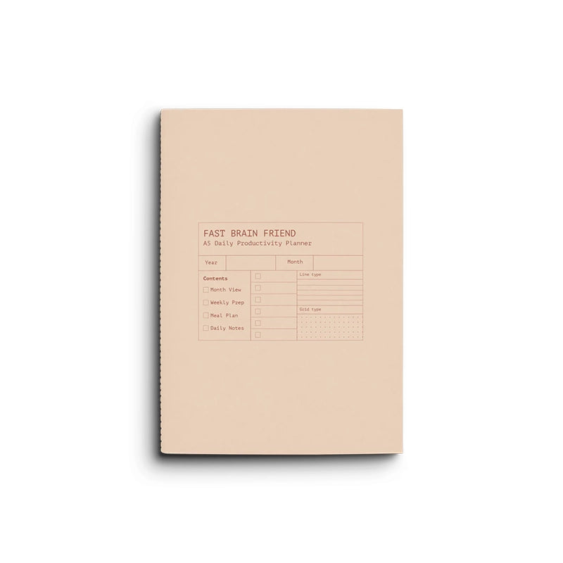 Fast Brain Daily Productivity Planner Peach