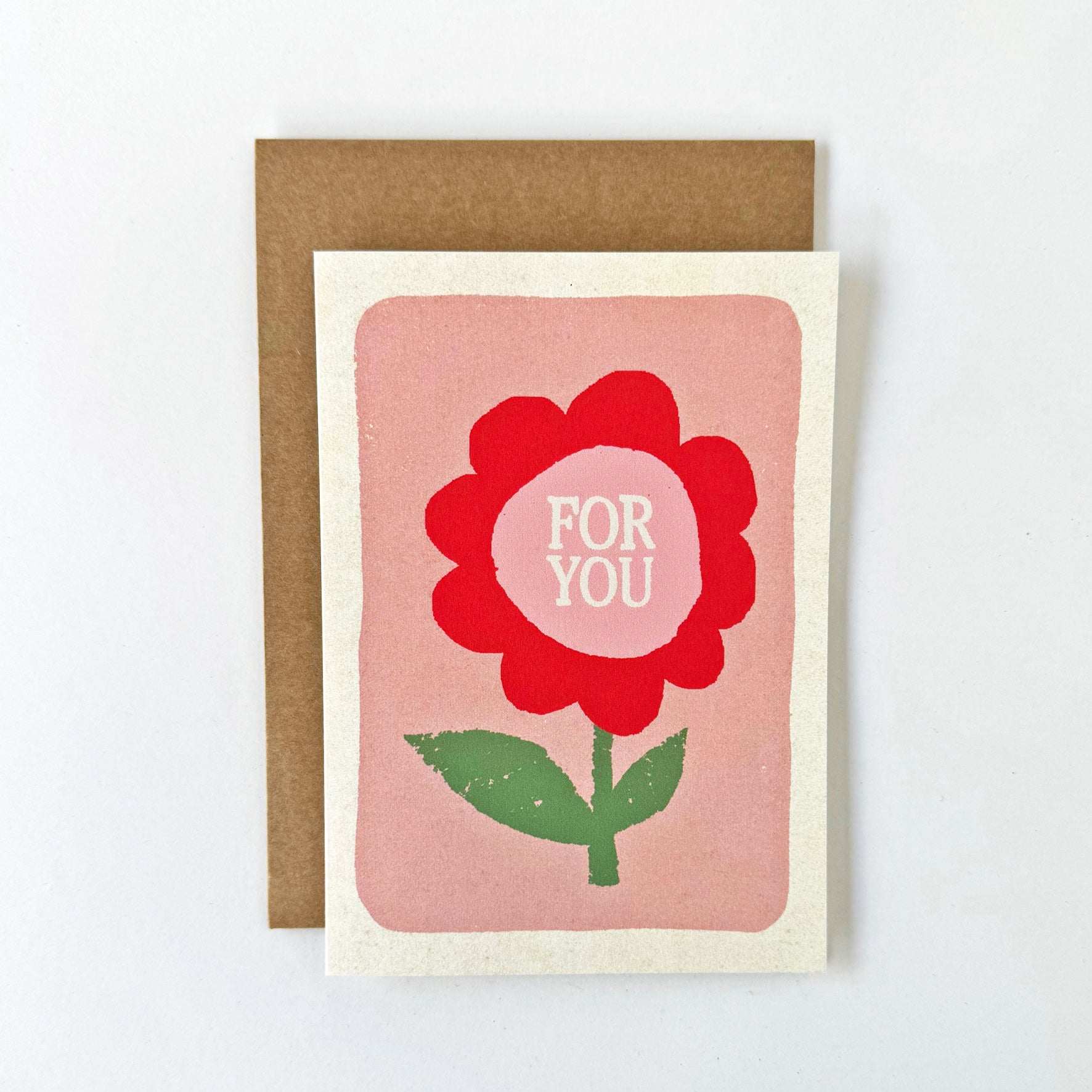 For You Card Pink Flower