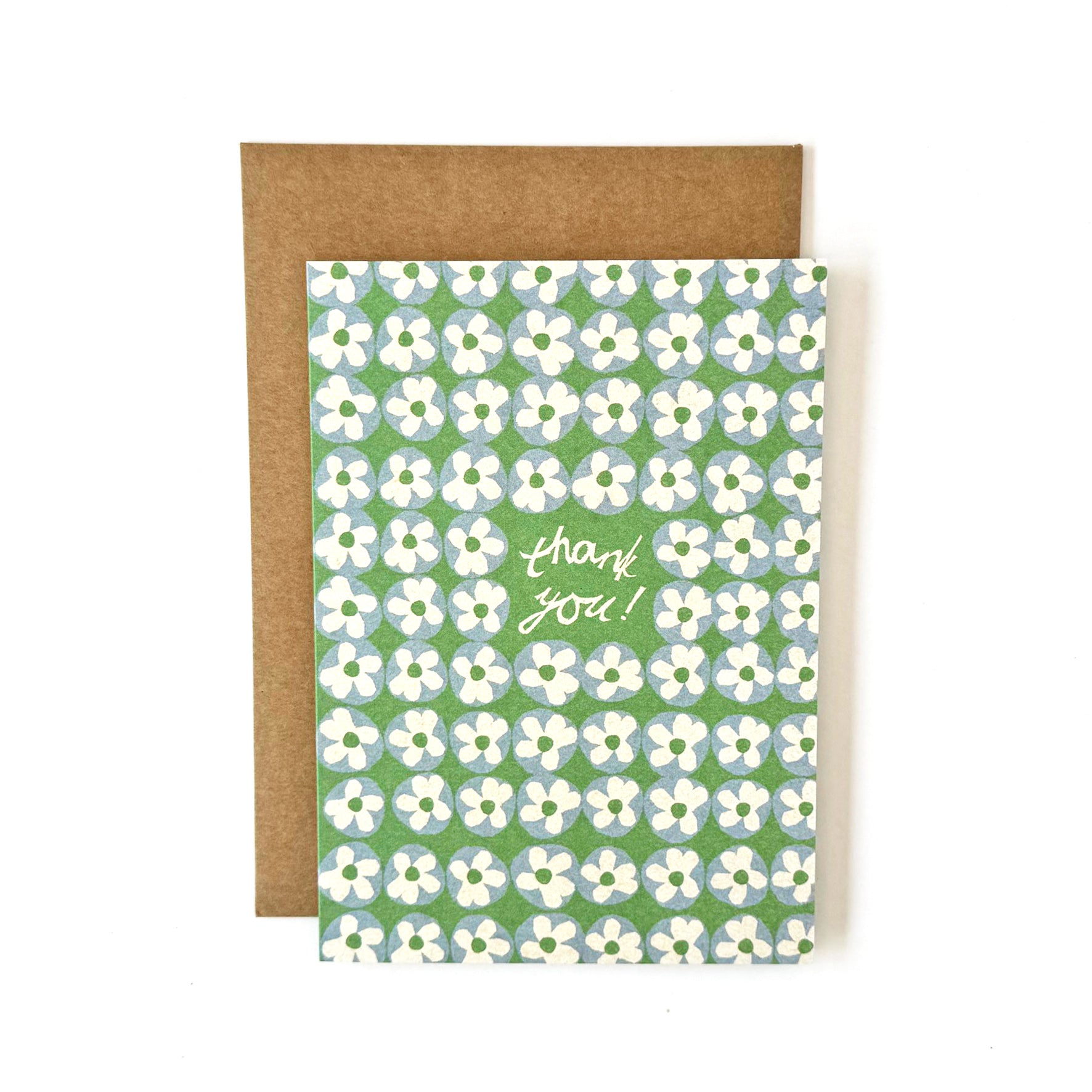 Thank You Card Green Flowers