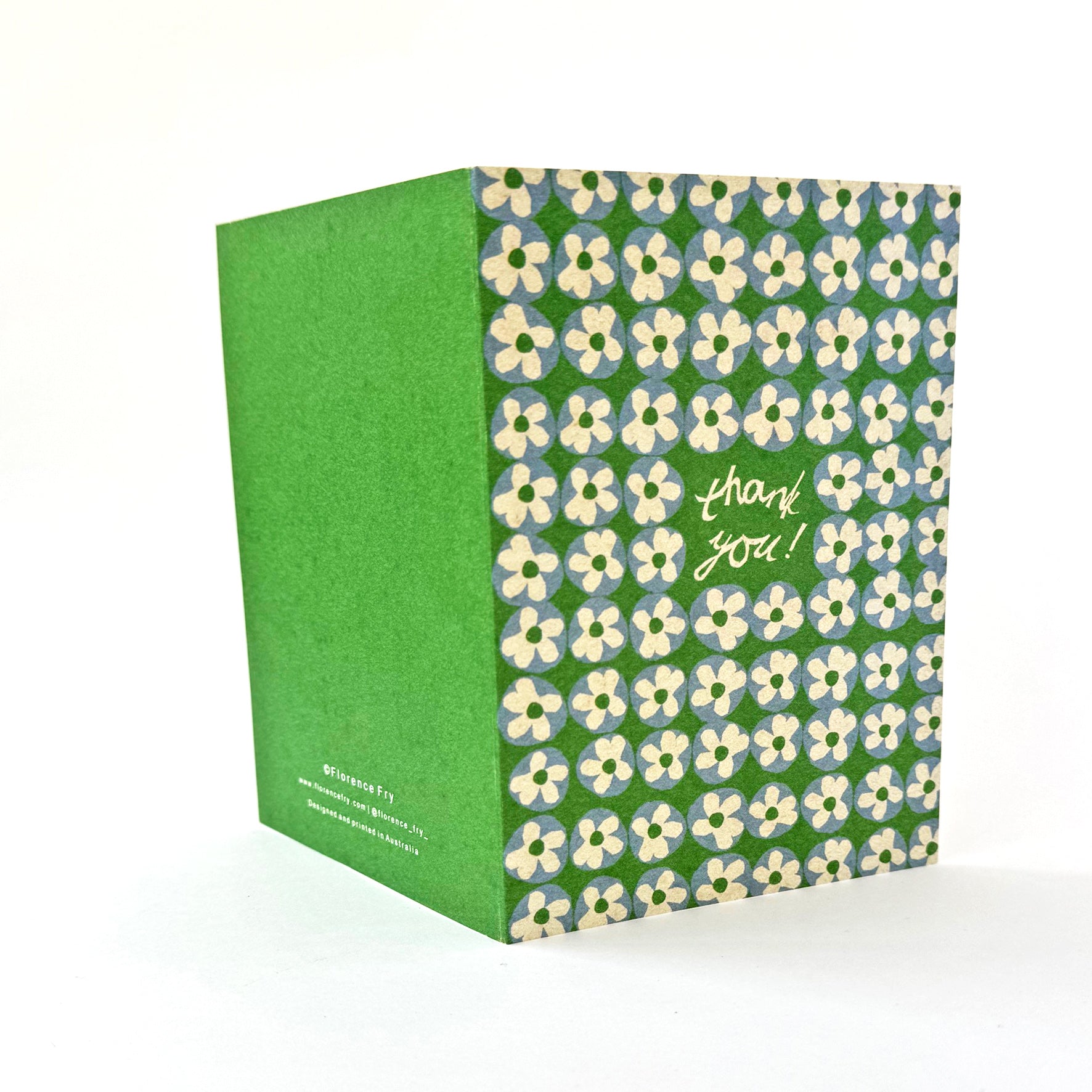 Thank You Card Green Flowers