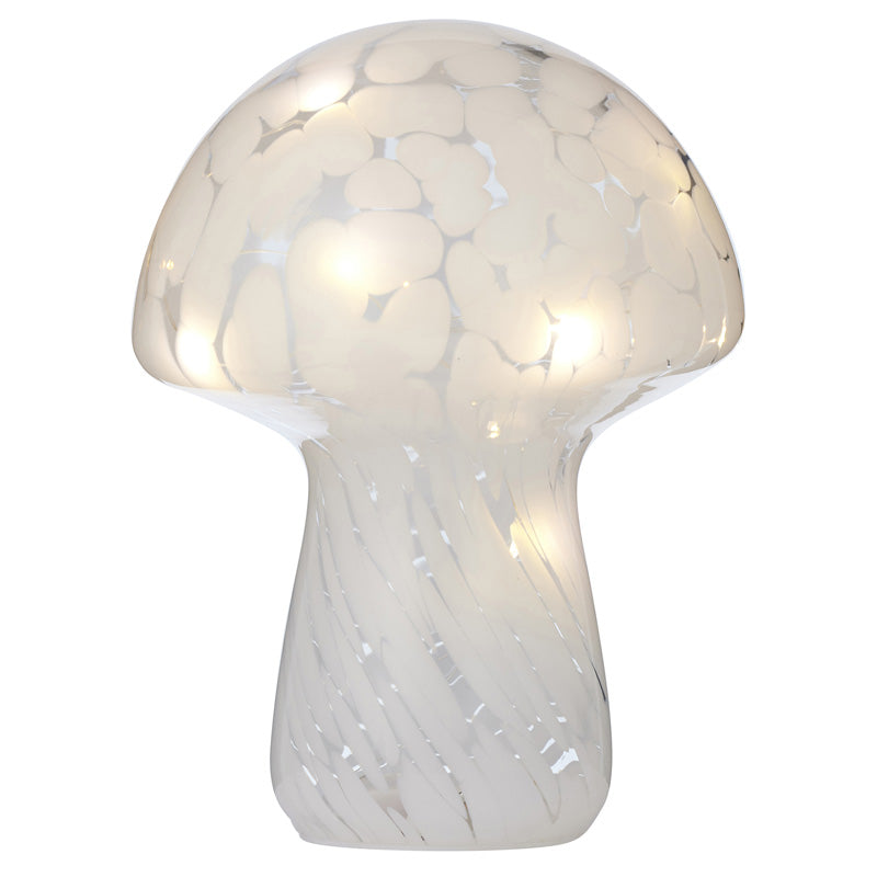 Mushroom Glass LED Lamp White