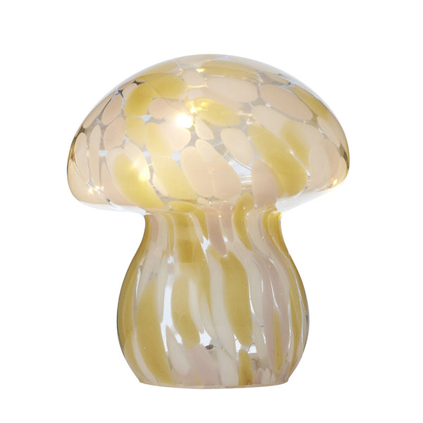 Mushroom Glass LED Lamp Pink/Amber