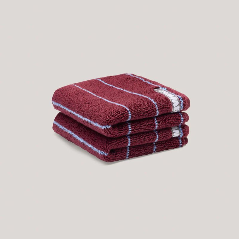 Face Washer Plum Stripe