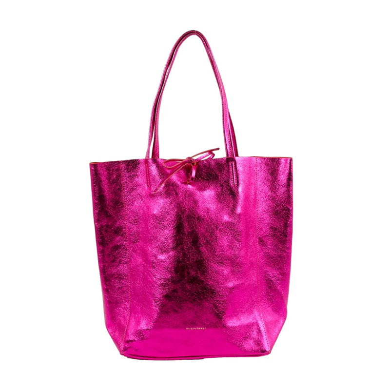 Large Tote Metallic Fuchsia