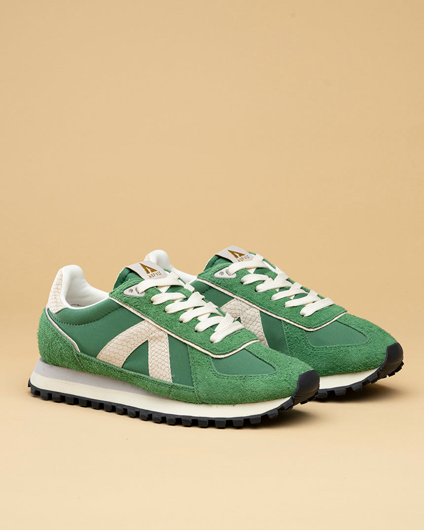 Gate Sneaker Green Grey Snake Gold