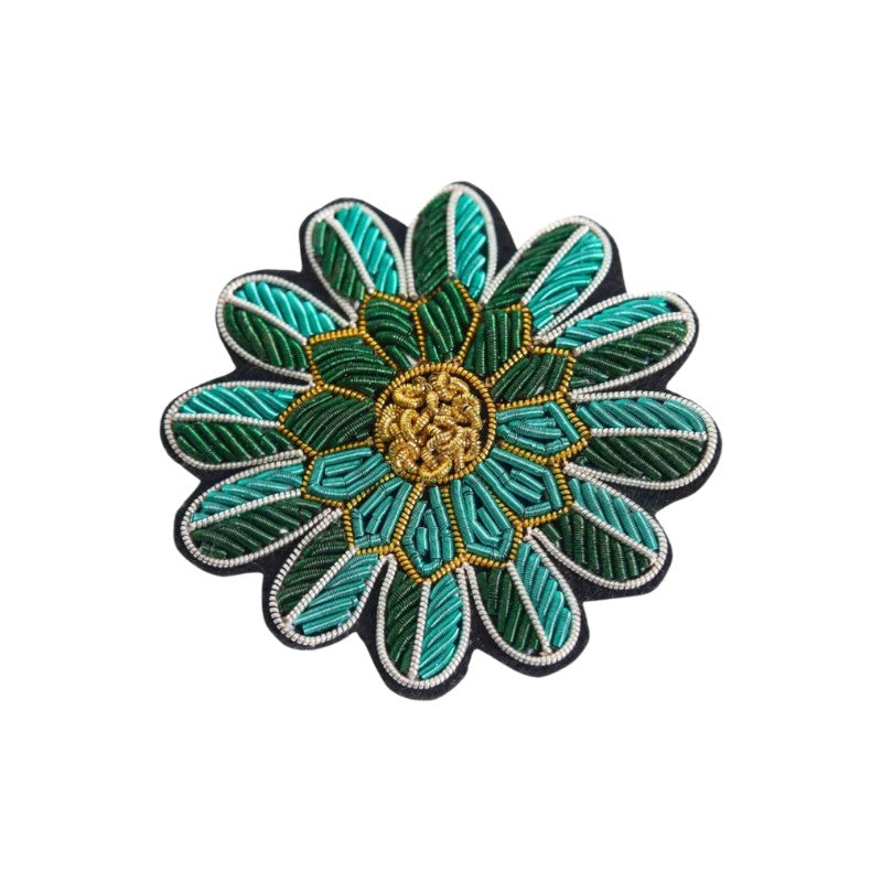 Green Daisy Brooch