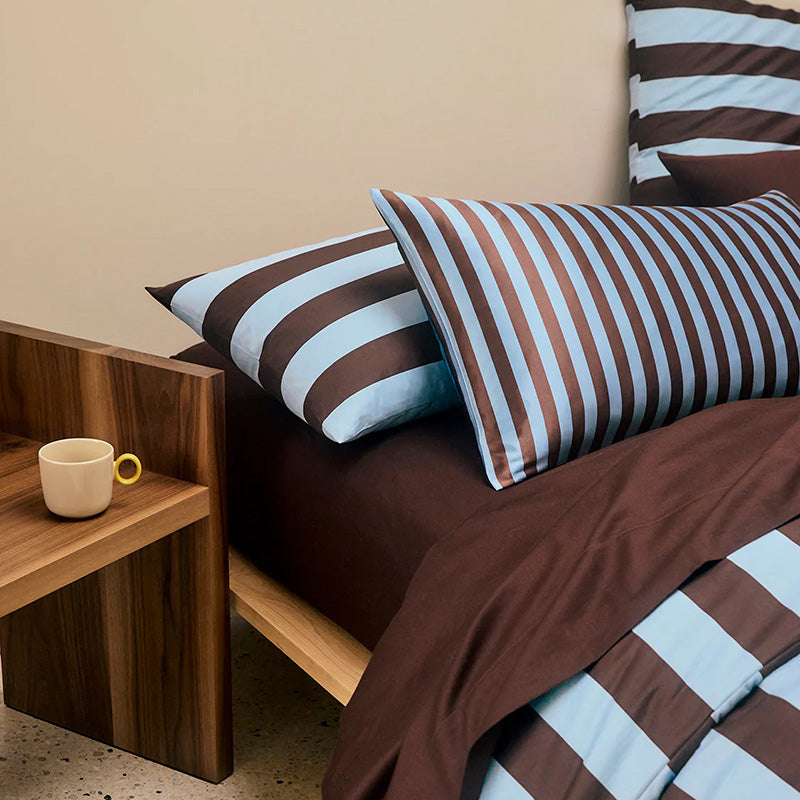Silk Pillowcase Iced Choc Stripes