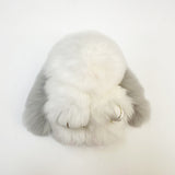 Mini Rabbit Fur Bag Charm Grey Ear