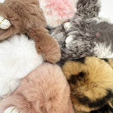 Mini Rabbit Fur Bag Charm Snow Pink