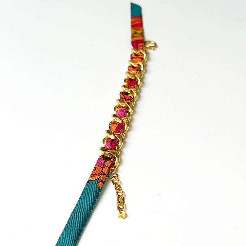 Decembre Gold Bracelet with 1cm Address Unknown Silk Twill