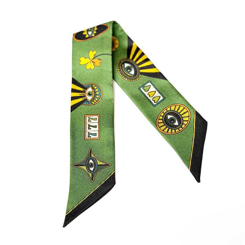 Silk Twill 4cm Lucky You Green