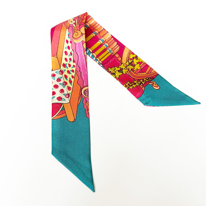 Silk Twill 4cm Address Unknown Pink + Blue