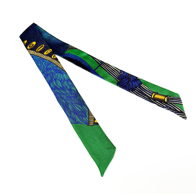 Silk Twill 2cm Bohemian Deer Green