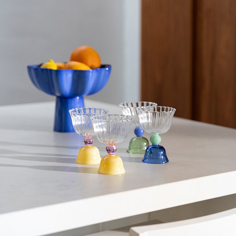 Pedestal Bowl Sun Blue