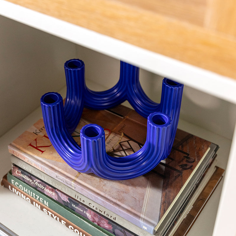 Churros Candle Holder Blue