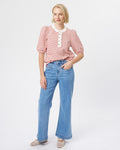 Jacqueline Top White with Red Stripe
