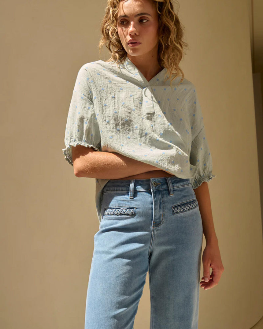 Freya Jean Plait Pocket 70's Blue